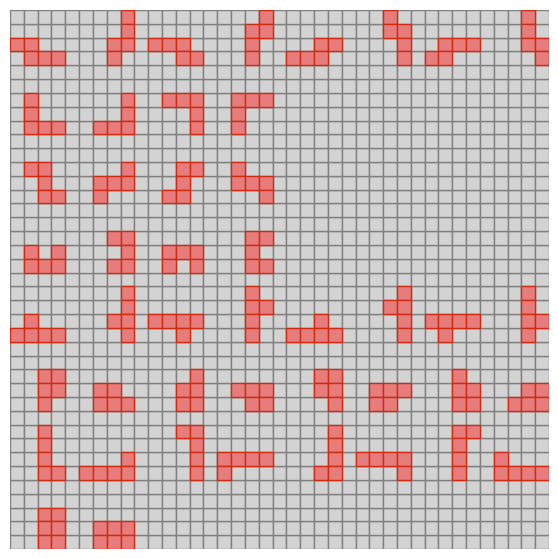 All pieces with rotations and reflections